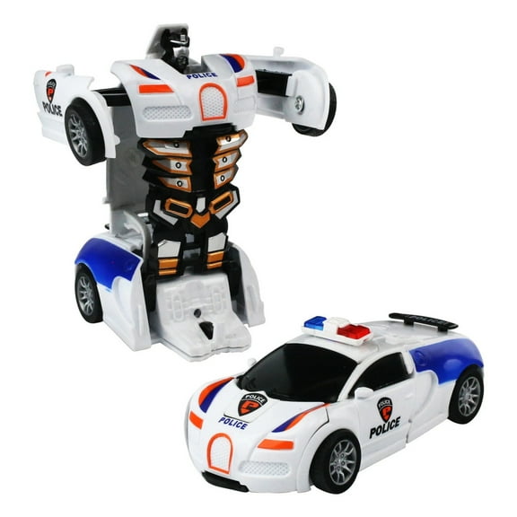 A simulation model of children's collision deformation car toy boy's inertia impact one click deformation car