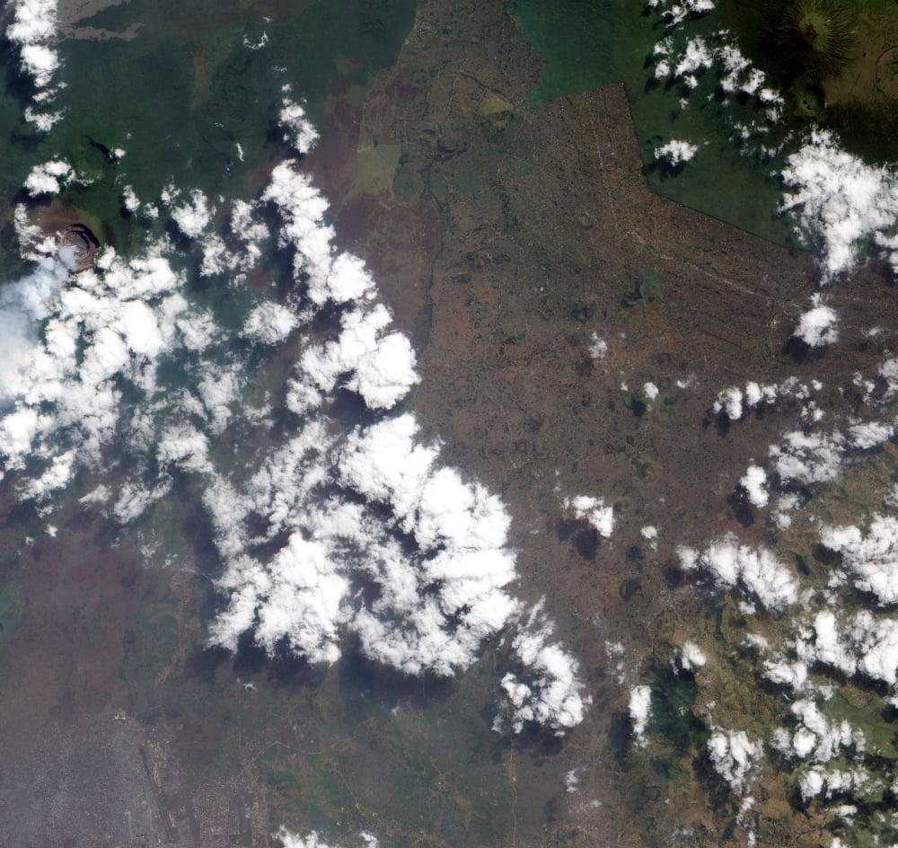 A small plume rises from Nyiragongo Volcano in the Democratic Republic of the Congo Canvas Art - Stocktrek Images (29 x 27)
