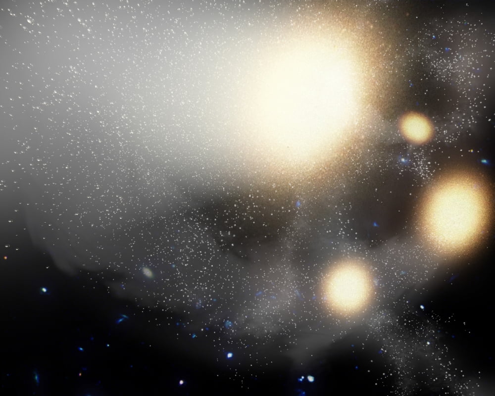 A smash-up of galaxies Canvas Art - Stocktrek Images (31 x 25)