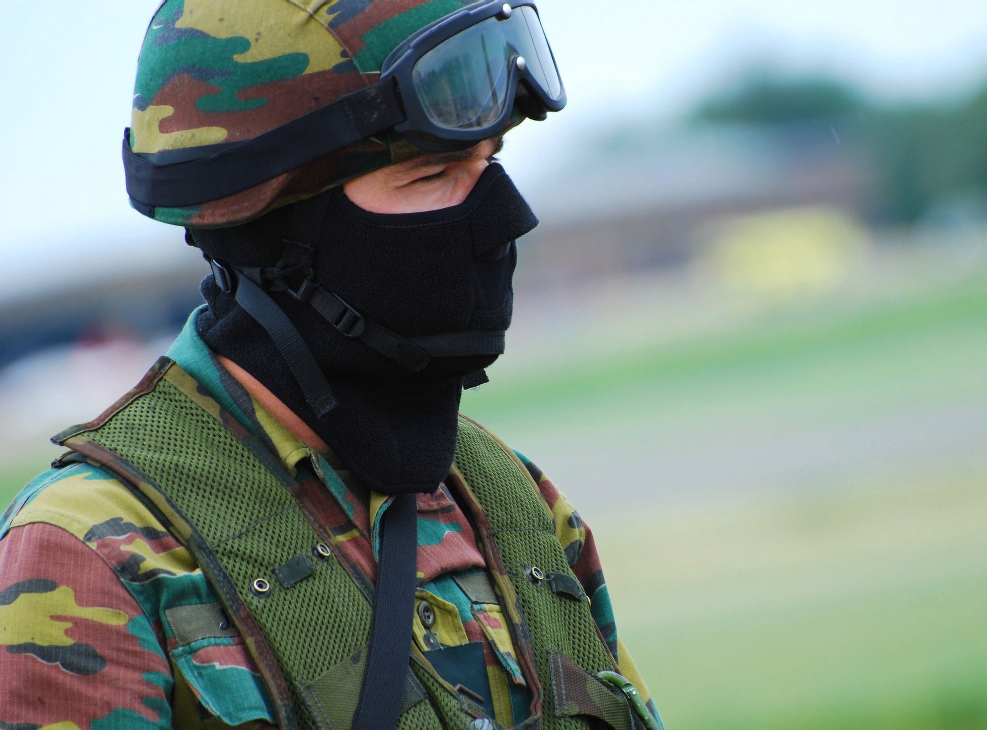 A soldier of the Special Forces Group of the Belgian Army Canvas Art - Luc De JaegerStocktrek Images (33 x 24)