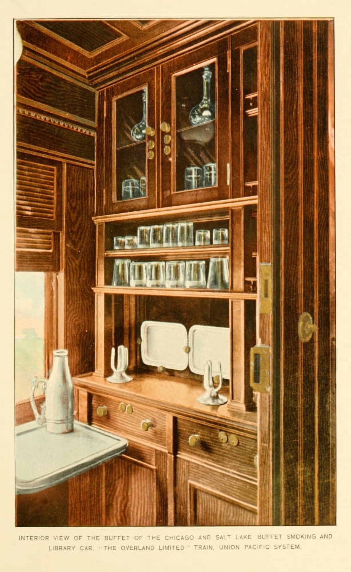 A souvenir of the Overland limited train 1897 Buffet interior view Canvas Art - Unknown (18 x 24)