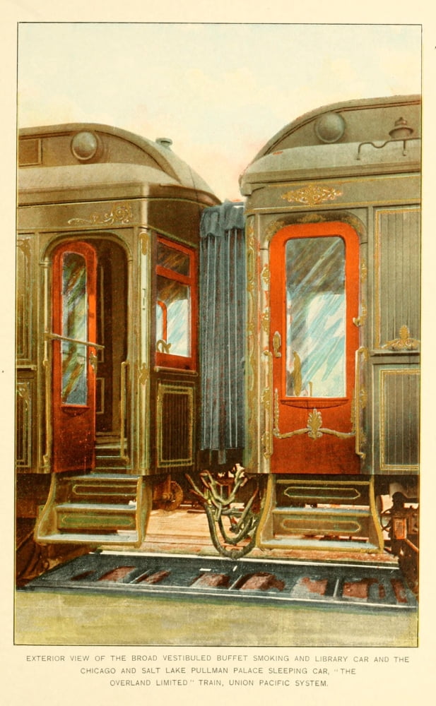 A souvenir of the Overland limited train 1897 Coupled cars Canvas Art - Unknown (24 x 36)