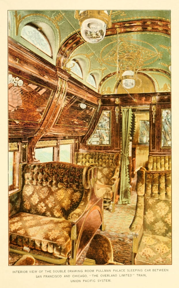 A souvenir of the Overland limited train 1897 Double drawing room of Pullman Palace sleeping car Canvas Art - Unknown (18 x 24)