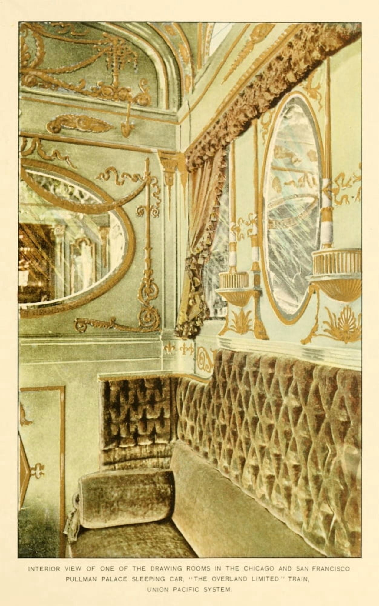 A souvenir of the Overland limited train 1897 Drawing room of Pullman Palace sleeping car Canvas Art - Unknown (18 x 24)