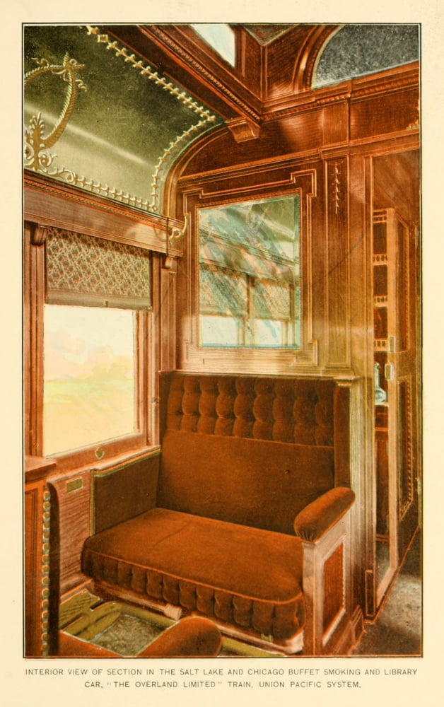 A souvenir of the Overland limited train 1897 Seating Buffet car Canvas Art - Unknown (18 x 24)