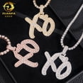 thumbnail image 1 of A spliced ​​XO pendant with S925 silver and a D-color VVS moissanite necklace. Faster than a diamond tester., 1 of 11