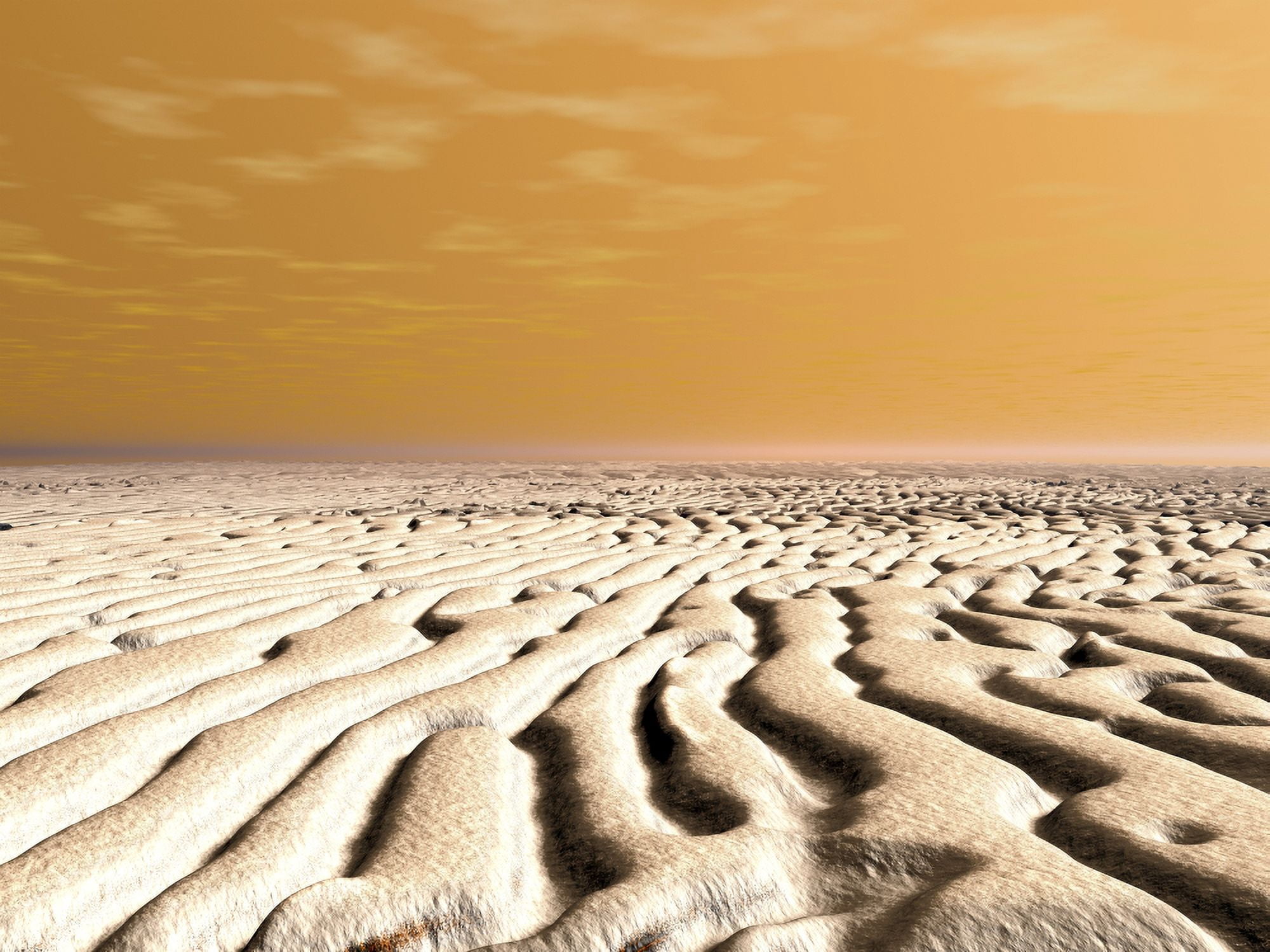 A spring sunrise over the surface of Mars south pole Canvas Art - Walter MyersStocktrek Images (17 x 13)