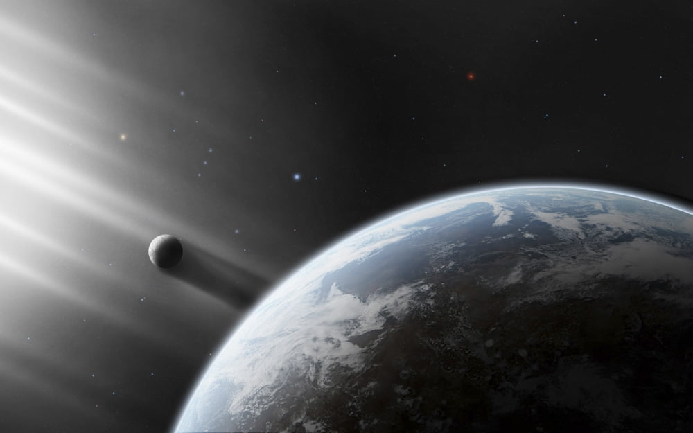 A strange alien light approaches the Earth Canvas Art - Justin KellyStocktrek Images (18 x 11)