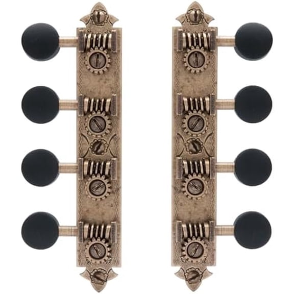 A-style Mandolin Tuners, Relic brass with black knobs$$Musical Instruments