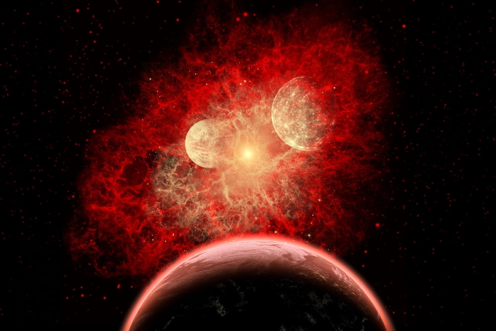 A supernova destroying its system of planets in the depths of our galaxy Canvas Art - Mark StevensonStocktrek Images (35 x 23)