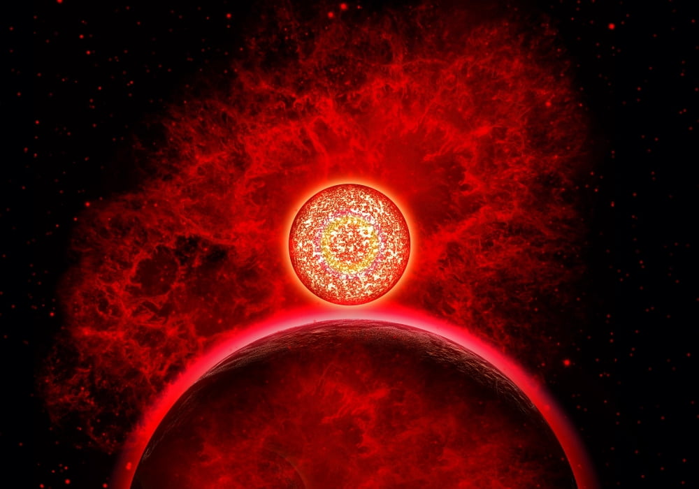 A supernova destroying itself and its planets Canvas Art - Mark StevensonStocktrek Images (17 x 12)