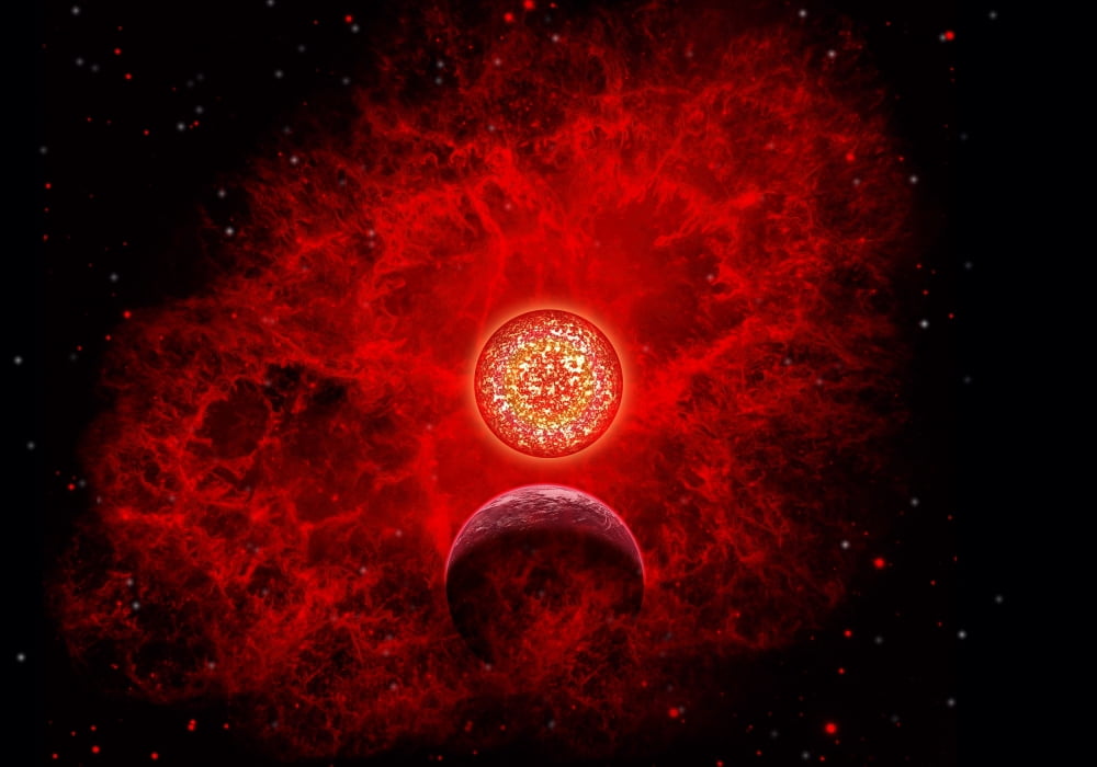 A supernova destroying itself and its planets Canvas Art - Mark StevensonStocktrek Images (34 x 24)