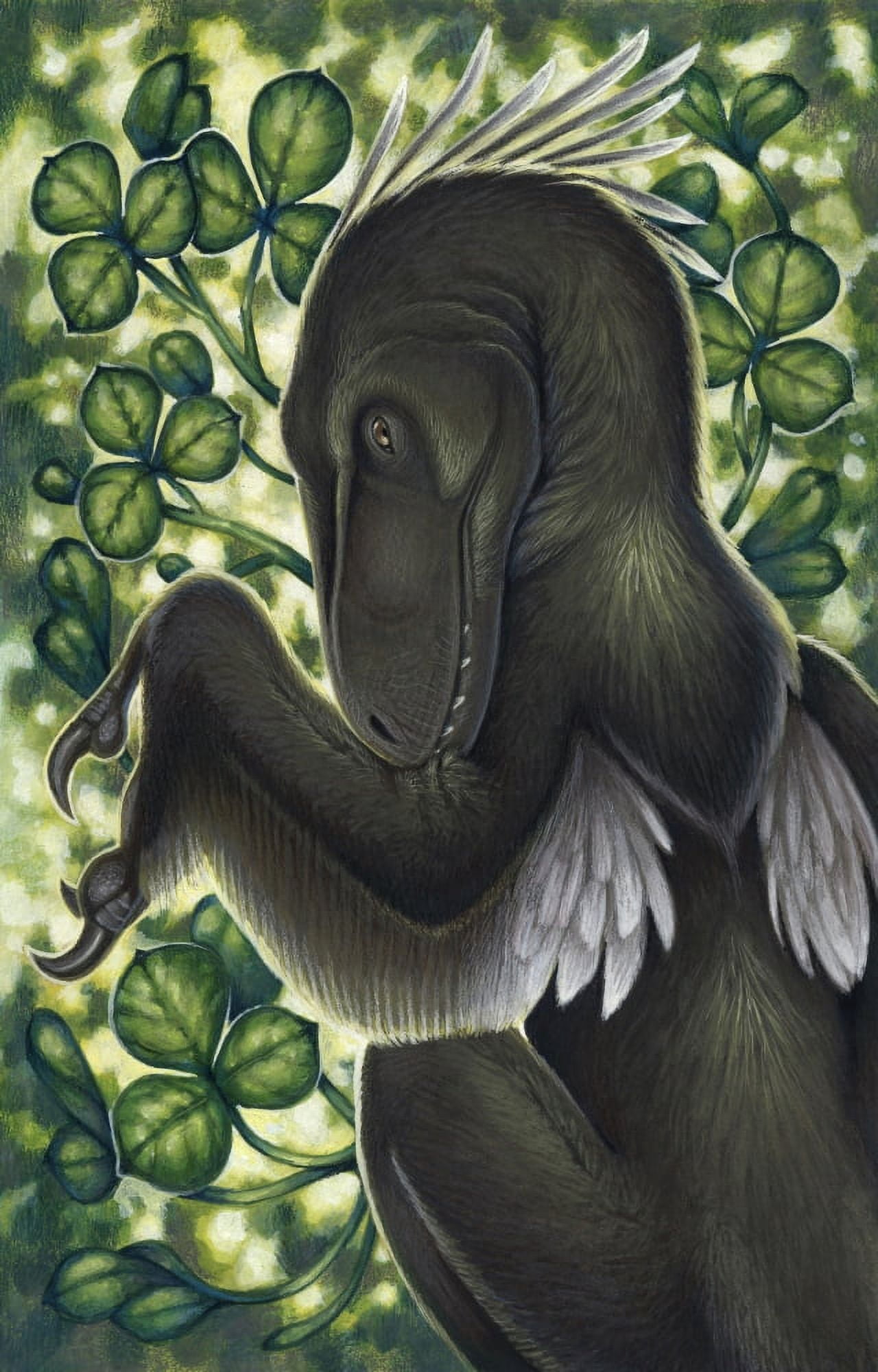 A suspicious Deinonychus antirrhopus from the Cretaceous Period Canvas Art - H Kyoht LutermanStocktrek Images (23 x 35)