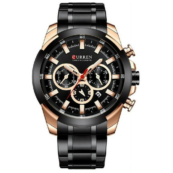 A three linked men's watch with a non functional chronograph dial #8361