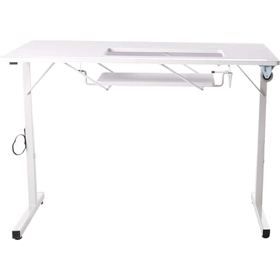 A-to-Z 289-SR-JTBAS SewStation 101 Portable Folding Sewing Table, Steel Legs, 5.5 sq. ft. Surface, Holds up to 50 lbs., White, Compact and Sturdy for Sewing and Cutting, Foldable for Easy Storage