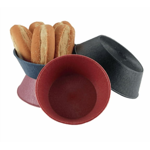 A-to-Z Supply 289-HS-HS1012-BB Small Round Serving Basket, 8" x 2-1/4", Microwaveable and Dishwasher Safe, Polyethylene, Blueberry Style, Ideal for Restaurants and Appetizers, Pack of 24