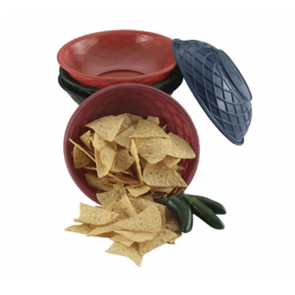 A-to-Z Supply 289-HS-HS1048-RB Round Weave Serving Basket, 9" Diameter x 5-1/2" Deep, Polyethylene, Raspberry Color, Microwaveable and Dishwasher Safe, Commercial Restaurant Food Holder, Pack of 28