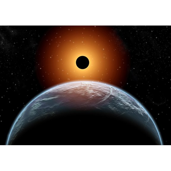 A total eclipse of the Sun as seen from being in Earths orbit Canvas Art - Mark StevensonStocktrek Images (17 x 12)