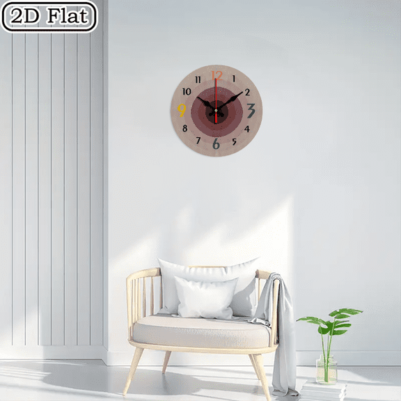 A two-dimensional "annual ring" series of silent round wooden wall-mounted clocks, suitable as a gift choice for Christmas or New Year.