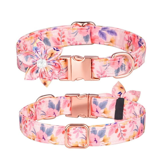 A variety of flower patterns female pet dog collar with flowers,