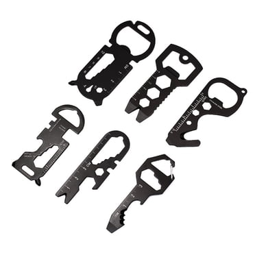 A variety of multi-functional stainless steel key-shaped pocket tool key chain with bottle opener