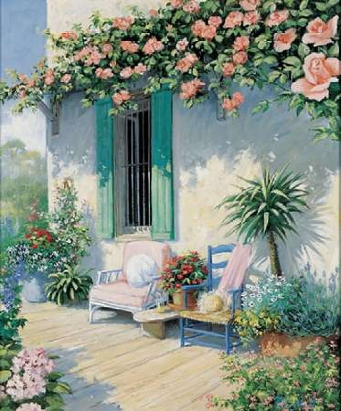 A veranda in bloom II Canvas Art - Peter Motz (24 x 24)