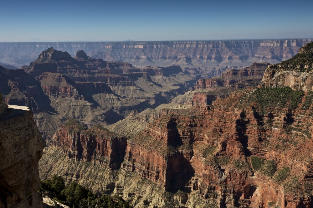 A view from Bright Angel Point near the North Rim Grand Canyon Arizona Canvas Art - Terry MooreStocktrek Images (35 x 23)
