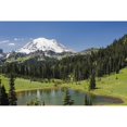 thumbnail image 1 of A view of Mount Rainier above Tipsoo Lake near the top of Chinook Pass on Highway 410 in the Cascade Mountains; Washing, 1 of 3