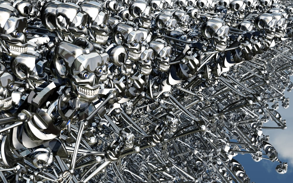 A virus has spread through the population of cyborgs Canvas Art - Mark StevensonStocktrek Images (36 x 23)