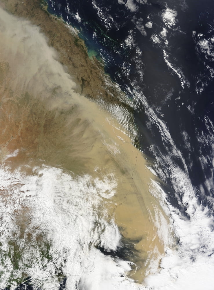 A wall of dust stretched from northern Queensland to the southern tip of eastern Australia Canvas Art - Stocktrek Images (25 x 33)