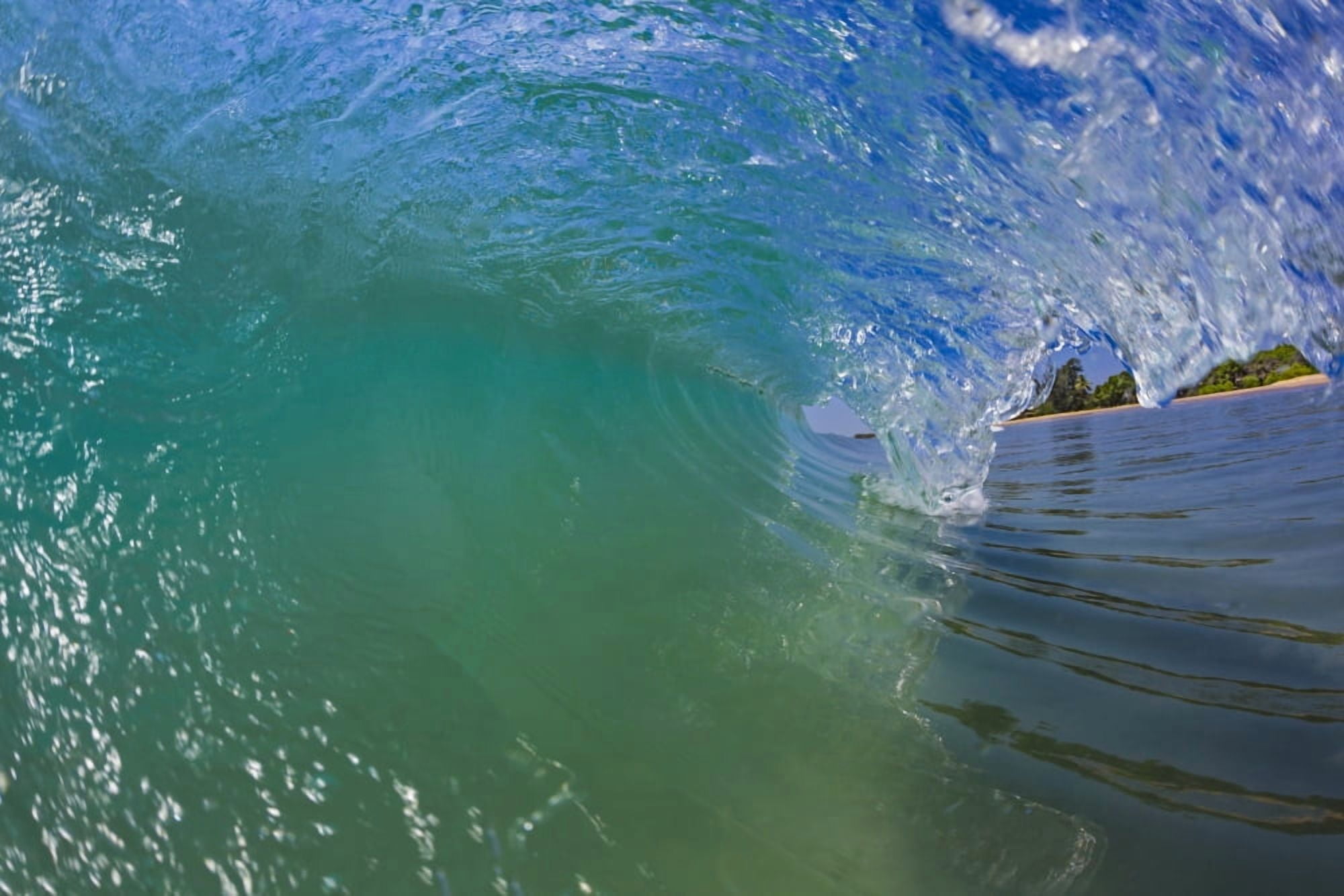 A wave curls into the beach in the Indian Ocean Sri Lanka Canvas Art - Dave Fleetham Design Pics (19 x 12)