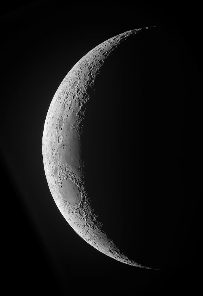 A waxing crescent moon in high resolution Canvas Art - Luis ArgerichStocktrek Images (12 x 17)