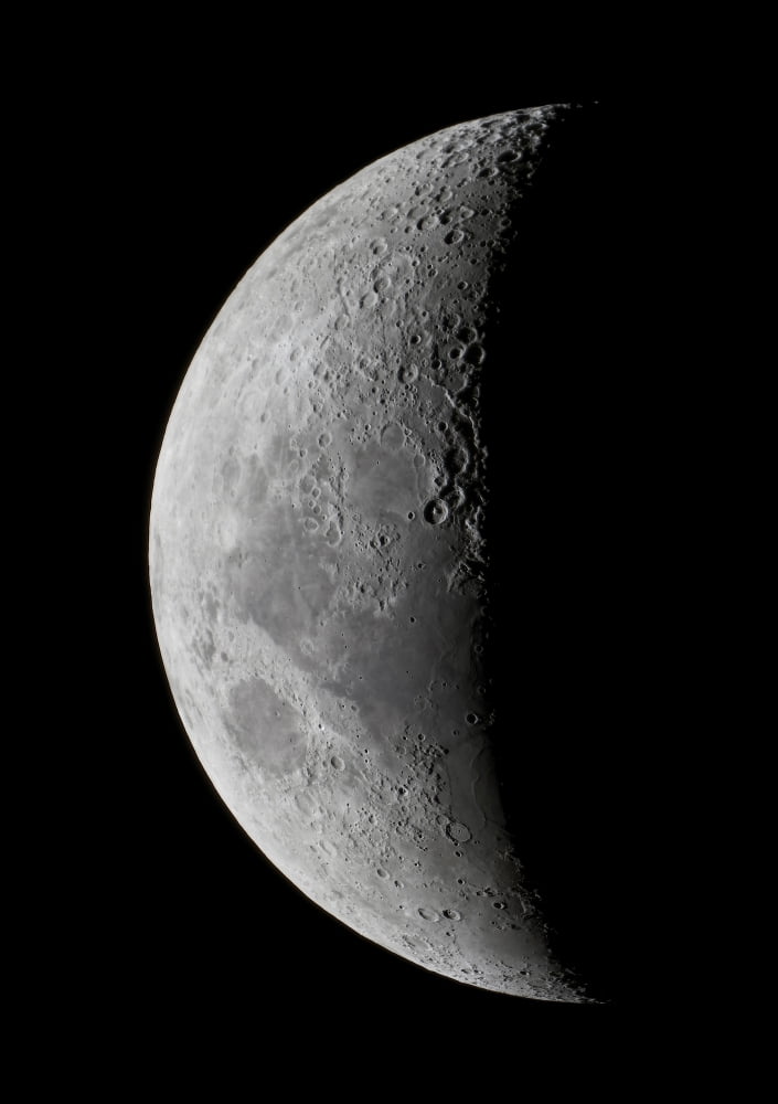 A waxing crescent moon in high resolution Canvas Art - Luis ArgerichStocktrek Images (24 x 34)