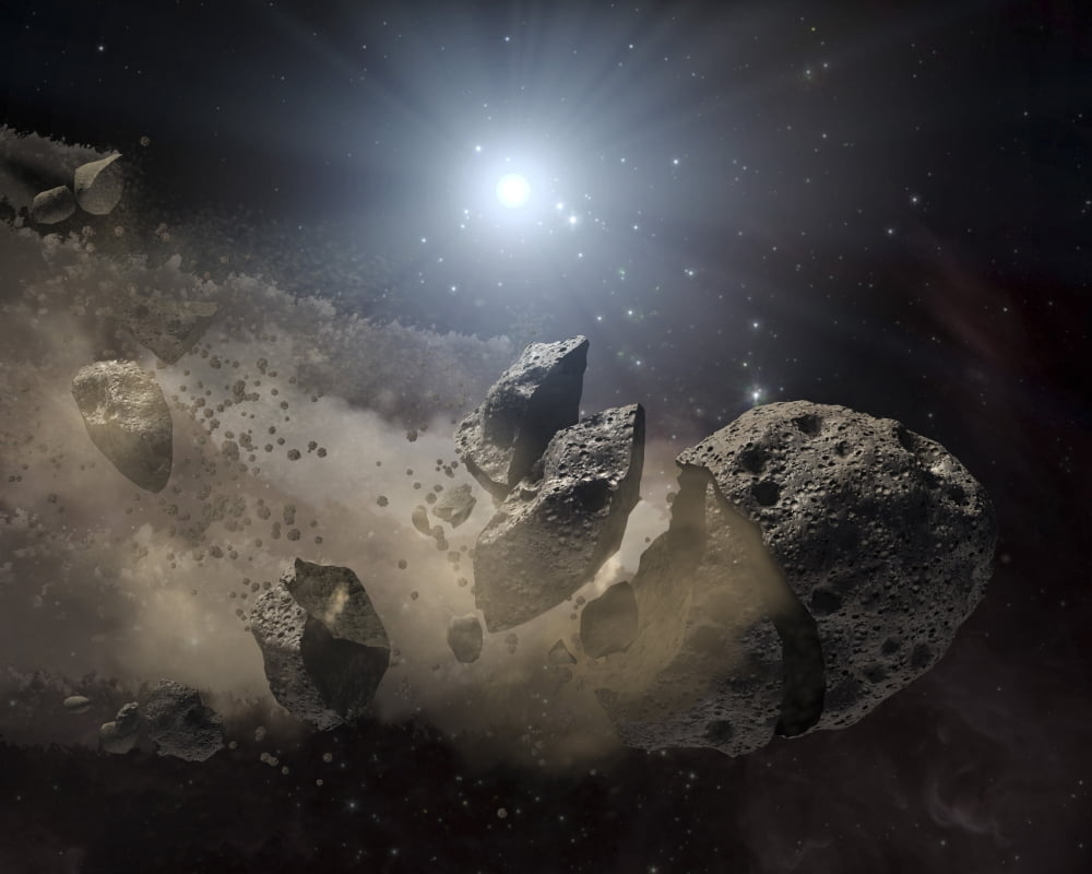 A white dwarf star surrounded by a disintegrating asteroid Canvas Art - Stocktrek Images (32 x 26)