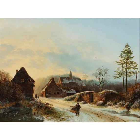 A winter’s day Poster Print by Barend Cornelis Koekkoek (24 x 36)