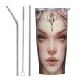 A woman with horns 20 oz insulated cup, stainless steel travel cup with