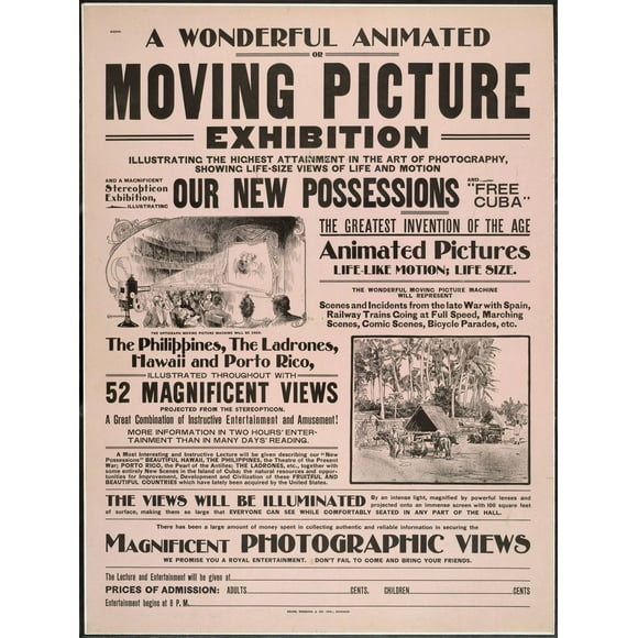 A wonderful animated or moving picture Abstract medium Vintage 24"x32" Poster from 1920s to present, reproduction.
