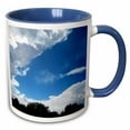 thumbnail image 1 of A wondrous sky in blue with fluffy white clouds and tree tops 11oz Two-Tone Blue Mug mug-260746-6, 1 of 3