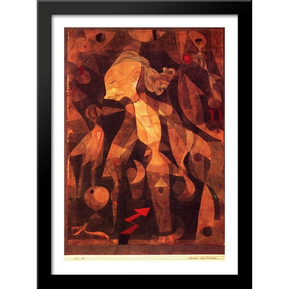 A young ladys adventure 28x40 Large Black Wood Framed Print Art by Paul Klee