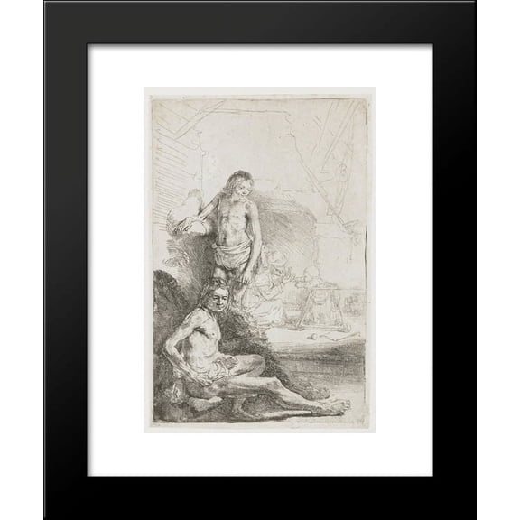 A young man seated and standing (The walking trainer) 20x24 Framed Art Print ...