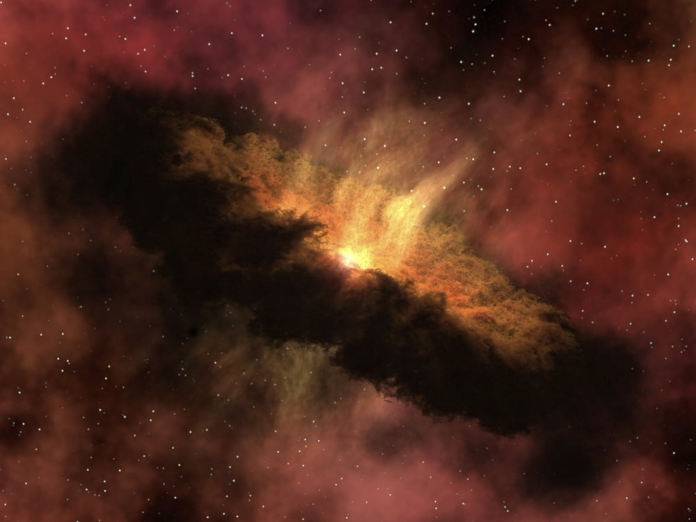 A young star surrounded by a dusty protoplanetary disk Canvas Art - Stocktrek Images (32 x 24)