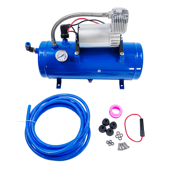DC 12V 150PSI Air Compressor with 6 Liter Tank 1.6 Gallon | Fit for Train Horns Motorhome Tires | Inflator Air Compressor with 6L Tank Train Air Horn Kit