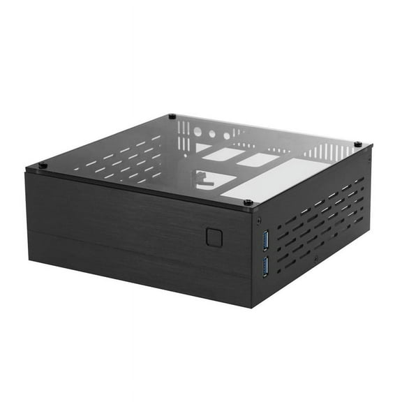 A01 Aluminum Mini-ITX HTPC Desktop Computer Chassis Black Tempered Glass HTPC Mini ITX DIY PC Cases