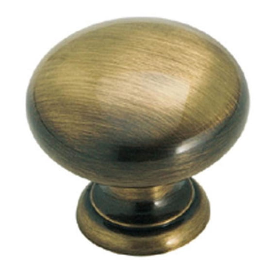 A01950 HAE Amerock Solid Brass 1.25 in. Hollow Cabinet Knob, Antique English