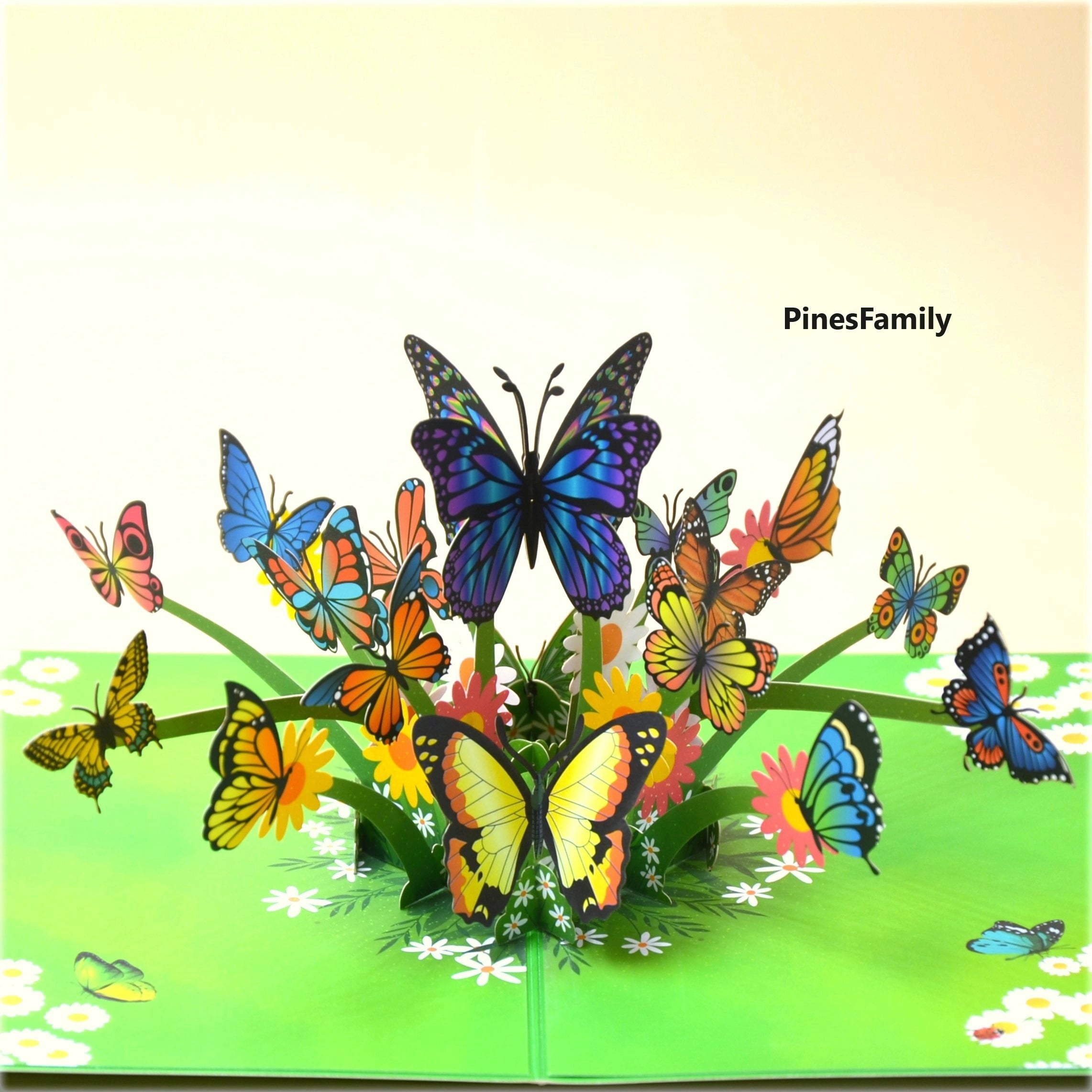A02-3D Pop Up Butterfly Greeting Card - Elegant and Unique Birthday or ...