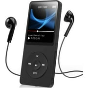 A02S 32GB MP3 Player with FM Radio, Voice Recorder, 70 Hours Playback and Expandable Up to 128GB, Black