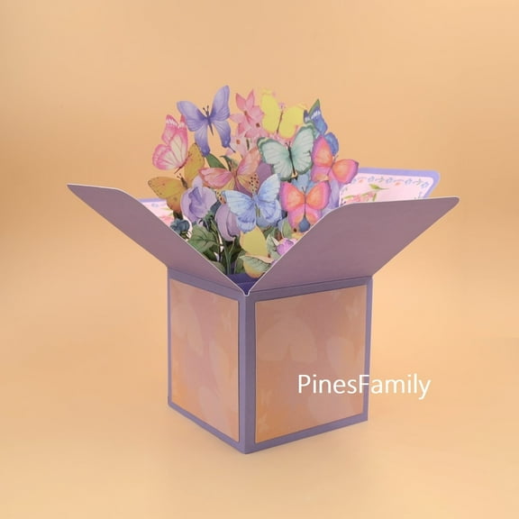 A03-3D Pop Up Flower Box Greeting Card for flower lovers! | Birthday, Mother's day, Valentine's Day, All Occasions