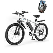 OTD Electric Bikes for Adults[with Mobile Phone Holder], 28MPH Electric Bicycles, 26" 800W Peak 45 Miles PAS Range, 48V 624Wh Removable Battery,7-Speed（UL 2849）