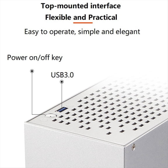 A07 Mini ITX Computer Case Chassis HTPC Host USB3.0 Enclosure Personal Desktop Box Black