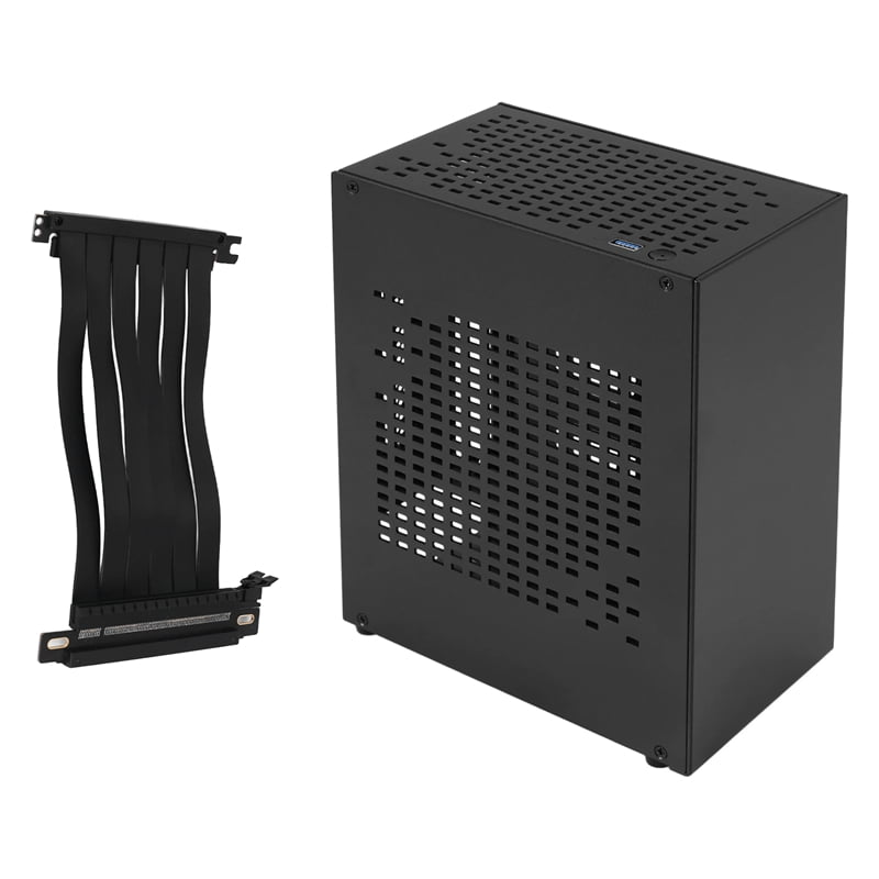 A07 Mini ITX Computer Case Chassis HTPC Host USB3.0 Enclosure with Graphics Card Extension Cable(A)